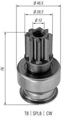 Ведущая шестерня, стартер MAGNETI MARELLI 940113020218