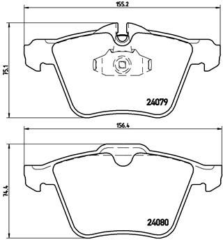 Bremžu uzliku kompl., Disku bremzes BREMBO P 36 019