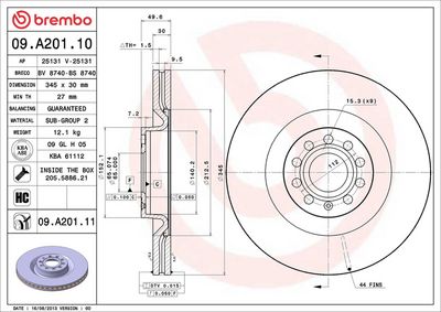 Bremžu diski BREMBO 09.A201.11