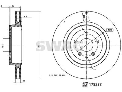 Тормозной диск SWAG 33 10 7352