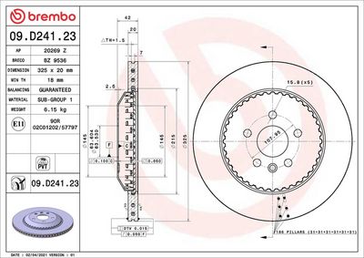 Тормозной диск BREMBO 09.D241.23