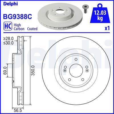 Bremžu diski DELPHI BG9388C