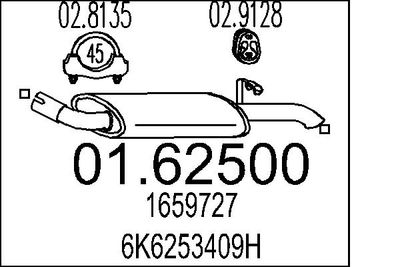 Глушитель выхлопных газов конечный MTS 01.62500