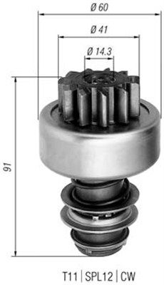 Ведущая шестерня, стартер MAGNETI MARELLI 940113020293