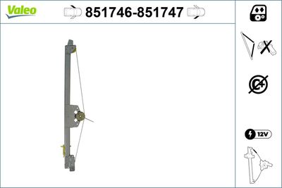 Stikla pacelšanas mehānisms VALEO 851746