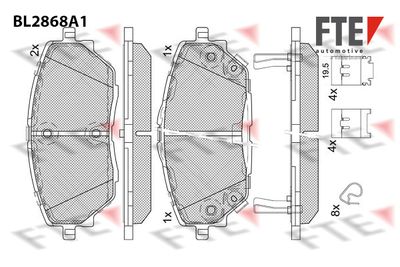 Bremžu uzliku kompl., Disku bremzes FTE 9011108