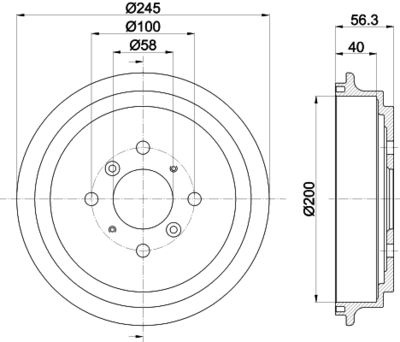 Bremžu trumulis HELLA PAGID 8DT 355 300-571