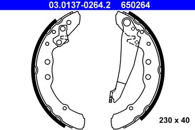 Комплект тормозных колодок ATE 03.0137-0264.2
