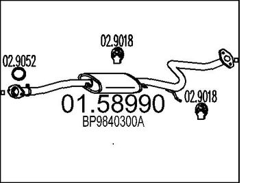 Средний глушитель выхлопных газов MTS 01.58990