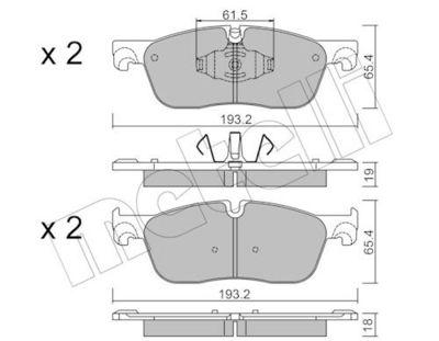 Bremžu uzliku kompl., Disku bremzes METELLI 22-1123-0