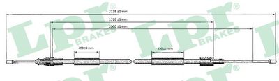Тросик, cтояночный тормоз LPR C0621B