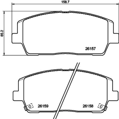 Bremžu uzliku kompl., Disku bremzes HELLA PAGID 8DB 355 040-011