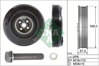 Комплект ременных шкивов, коленчатый вал Schaeffler INA 544 0002 20