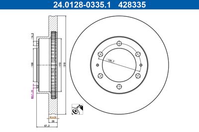 Тормозной диск ATE 24.0128-0335.1