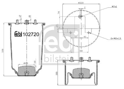 Pneimoatsperes spilvens, Pneimopiekare FEBI BILSTEIN 102720