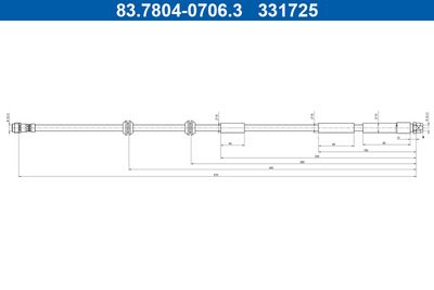 Bremžu šļūtene ATE 83.7804-0706.3