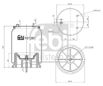 Pneimoatsperes spilvens, Pneimopiekare FEBI BILSTEIN 101281