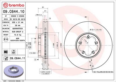 Тормозной диск BREMBO 09.C644.11
