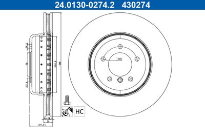 Тормозной диск ATE 24.0130-0274.2