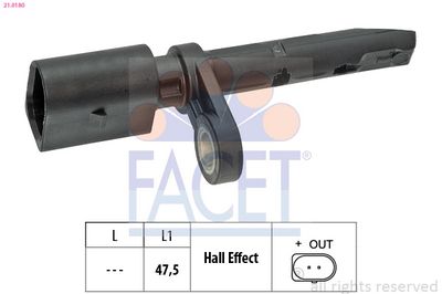 Датчик, частота вращения колеса FACET 21.0180