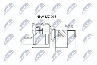 Шарнирный комплект, приводной вал NTY NPW-MZ-015