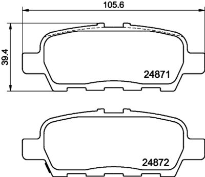 Bremžu uzliku kompl., Disku bremzes HELLA PAGID 8DB 355 014-561