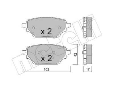 Bremžu uzliku kompl., Disku bremzes METELLI 22-1352-0