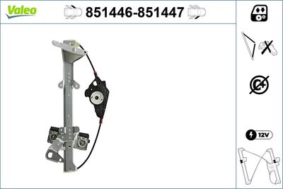 Stikla pacelšanas mehānisms VALEO 851446