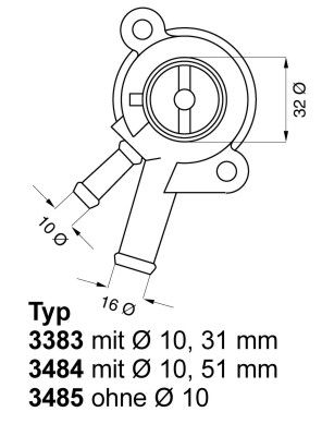 Termostats, Dzesēšanas šķidrums BorgWarner (Wahler) 3485.87D