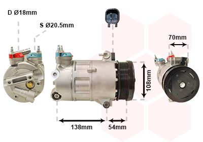 Компрессор, кондиционер VAN WEZEL 1800K478