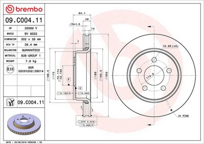 Bremžu diski BREMBO 09.C004.11