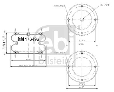 Pneimoatsperes spilvens, Pneimopiekare FEBI BILSTEIN 176496