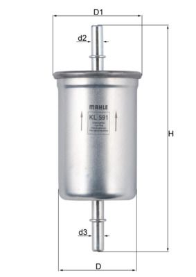 Degvielas filtrs MAHLE KL 591