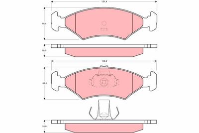 Bremžu uzliku kompl., Disku bremzes TRW GDB1222