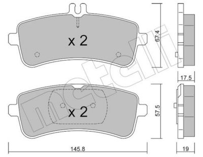 Bremžu uzliku kompl., Disku bremzes METELLI 22-1200-0