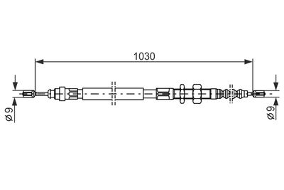 Тросик, cтояночный тормоз BOSCH 1 987 477 491