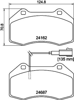 Bremžu uzliku kompl., Disku bremzes HELLA PAGID 8DB 355 014-061