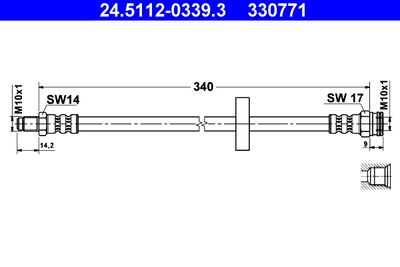 Bremžu šļūtene ATE 24.5112-0339.3