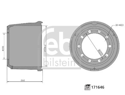 Тормозной барабан FEBI BILSTEIN 171646