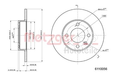 Тормозной диск METZGER 6110056