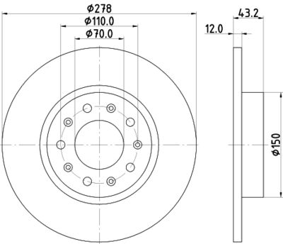 Bremžu diski HELLA PAGID 8DD 355 116-671