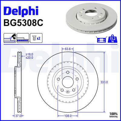 DELPHI BG5308C tarcza ham. VOLVO EX30