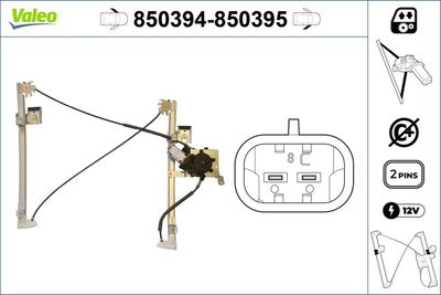 Stikla pacelšanas mehānisms VALEO 850394