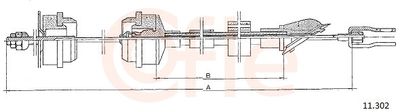 Трос, управление сцеплением COFLE 92.11.302