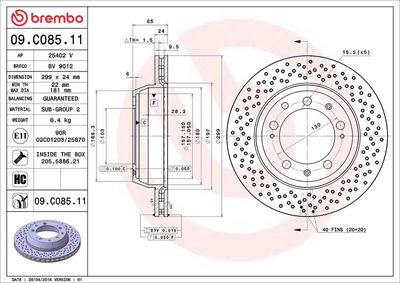 Тормозной диск BREMBO 09.C085.11