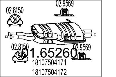 Глушитель выхлопных газов конечный MTS 01.65260