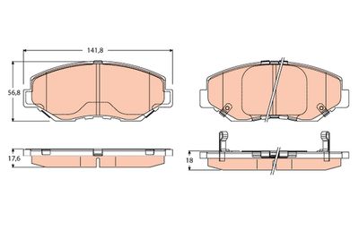 Bremžu uzliku kompl., Disku bremzes TRW GDB3627