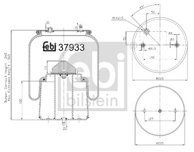 Pneimoatsperes spilvens, Pneimopiekare FEBI BILSTEIN 37933