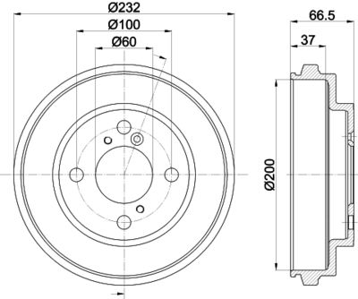 Bremžu trumulis HELLA PAGID 8DT 355 303-051