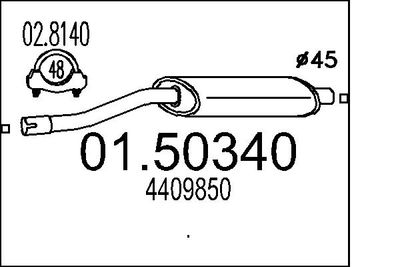 Средний глушитель выхлопных газов MTS 01.50340